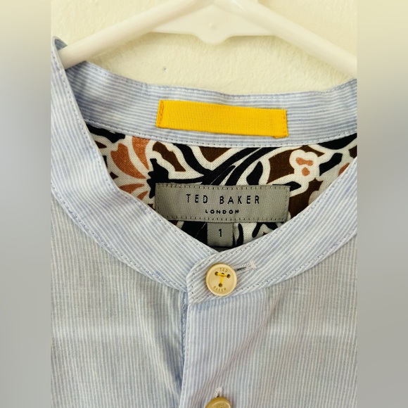 Ted Baked NWT Mens Fameus LS Stripe Shirt in Blue - Size 1 / XS - Picture 10 of 11
